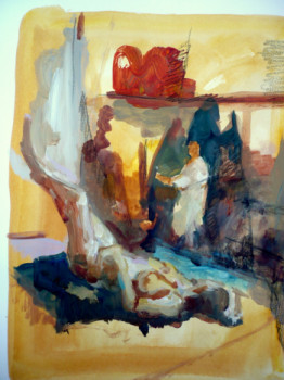 Named contemporary work « nu renversé », Made by CAROLE MELMOUX