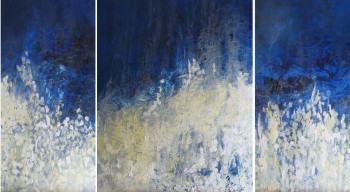 Named contemporary work « Bleu V Triptyque », Made by MARCO