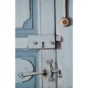 Named contemporary work « Trompe l'oeil - Porte bleue », Made by ELIZABETH BLAIN