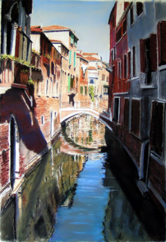 Named contemporary work « Canal à Venise », Made by LORENZO RAPPELLI