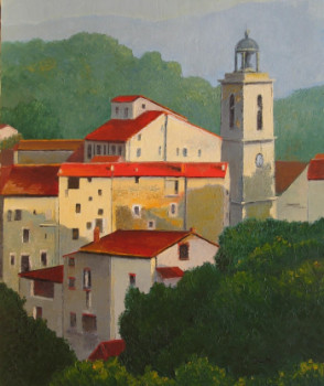 Named contemporary work « Village de montagne », Made by MARCEL DUMAS