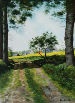 Named contemporary work « Chemin près de Lamballe », Made by ANDRé GILLOUAYE