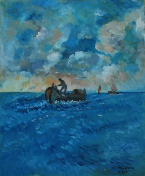 Named contemporary work « Pêche en mer », Made by NIKOLA MANCIC