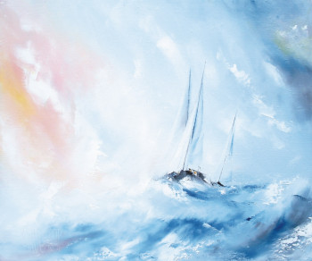 Named contemporary work « VOILES A L'AUBE », Made by GEORGE-LOUIS VOYER