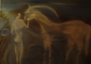 Named contemporary work « Lune Licorne », Made by PAUL