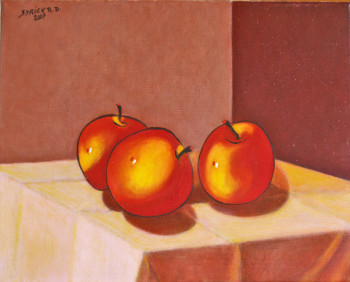 Named contemporary work « TROIS POMMES », Made by ROBERT DANIEL SYRIEX