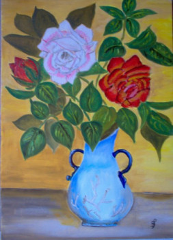 Named contemporary work « Vase bleu », Made by BERNI