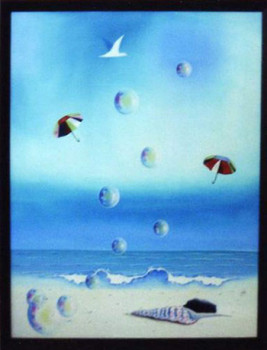 Named contemporary work « bord de mer 2 », Made by GABY