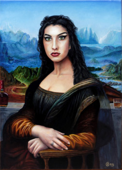 Named contemporary work « Mona Lisa au visage d'Amy Winehouse », Made by KERMIT