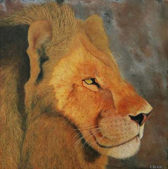 Named contemporary work « Lion », Made by ELIZABETH BLAIN