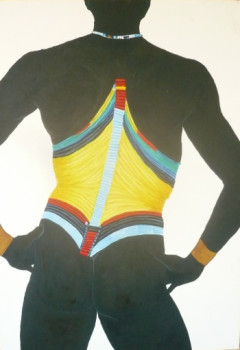 Named contemporary work « YELLOW CORSET », Made by JOE JOHNSON