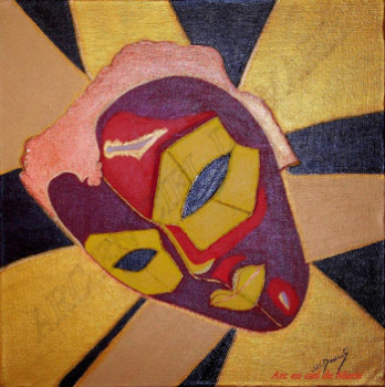 Named contemporary work « masque d'Or », Made by ARCENCIELDEMARIE
