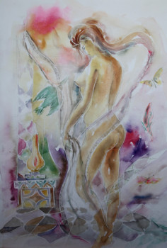 Named contemporary work « Femme 2 », Made by MARWANART