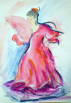 Named contemporary work « Flamenco à Séville », Made by MICHèLE FAURE