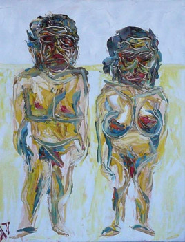 Named contemporary work « couple », Made by JEAN-YVES JOURDAIN