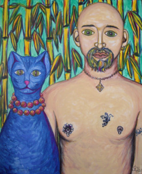 Named contemporary work « Stephaan et le chat (2010) », Made by STEPHANE CUNY