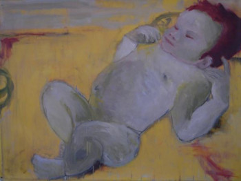 Named contemporary work « l'enfant qui dort », Made by VINCENT GABIN