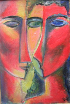 Named contemporary work « Couple dans le miroir », Made by ADJAR