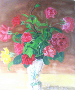 Named contemporary work « bouquet de roses », Made by LUIGINA