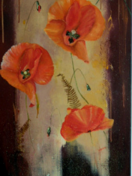Named contemporary work « Coquelicots », Made by CLAUDINE SALESSE