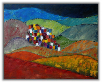 Named contemporary work « "village de Provence" », Made by CHRISTIAN LAURENT