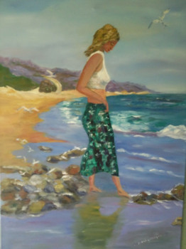 Named contemporary work « sur la plage - d'après Garmash », Made by MARCEL GEORGES