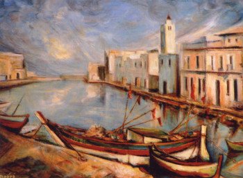 Named contemporary work « Le vieux port de Bizerte », Made by FLAVIEN SEMPéRé