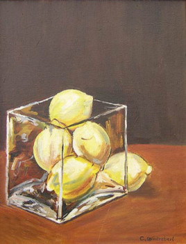 Named contemporary work « Citrons », Made by CLAUDINE WINTREBERT