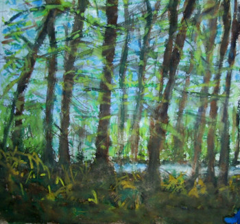 Named contemporary work « Le ruisseau à travers la forêt », Made by NADIA VIGUIER