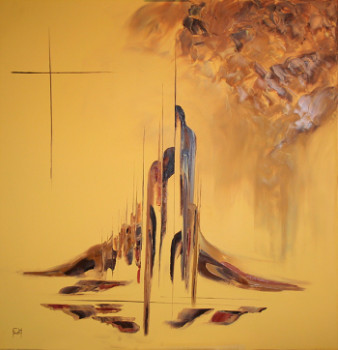 Named contemporary work « Ville jaune », Made by ETIENNE FOURCY