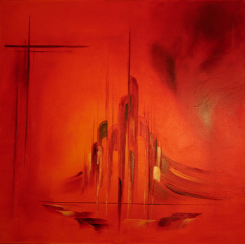 Named contemporary work « Ville rouge », Made by ETIENNE FOURCY