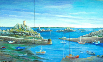 Named contemporary work « Port de Loguivy », Made by PHILIPPE LE MONIES DE SAGAZAN