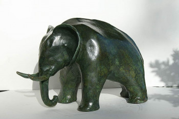 Named contemporary work « Eléphant (2ème vue) », Made by XAVIER CARNOY