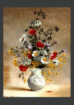 Named contemporary work « LE BOUQUET AU VASE PASTILLÉ », Made by GAUTIER