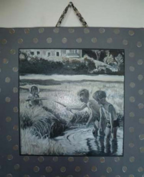 Named contemporary work « Les enfants dans la mare », Made by ANNE CABROL