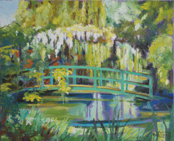 Named contemporary work « Petit pont à Giverny », Made by KATIA TCHIRIEFF