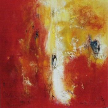 Named contemporary work « Mémoire rouge 2 », Made by MONIQUE LELIEVRE OU EL