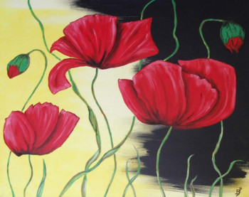 Named contemporary work « coquelicots 2 », Made by BERNI