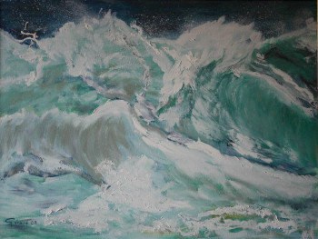 Named contemporary work « La vague », Made by GéRARD DUCHENE