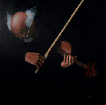 Named contemporary work « l'homme au violon », Made by KIMS