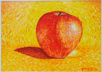 Named contemporary work « Variation sur une pomme », Made by JEAN-PIERRE TAUZIA