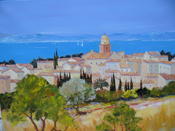 Named contemporary work « Saint Tropez », Made by ALAIN COJAN