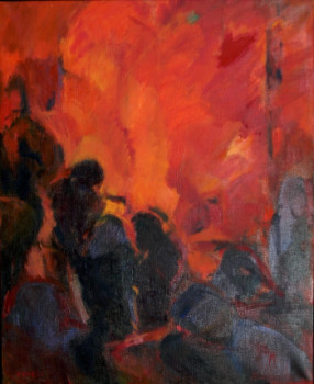 Named contemporary work « Le Feu I », Made by JOSETTE ZENATTI