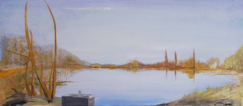 Named contemporary work « Etang aux nénuphars », Made by JEAN MARIE SCHROETTER