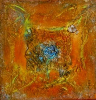 Named contemporary work « Jardin Zen à la rose bleue », Made by MONIQUE LELIEVRE OU EL
