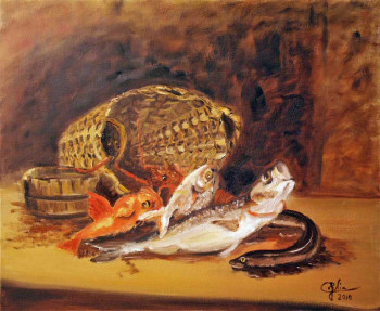 Named contemporary work « LE PANIER DE POISSONS », Made by JULIA COLLETTO