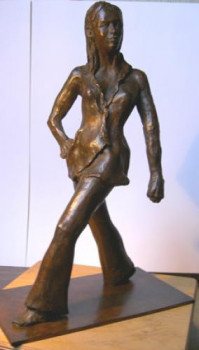 Named contemporary work « Femme pressée », Made by ARLETTE RENAUDIN