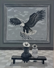 une-mere-et-sa-fille-regardent-un-tableau-representant-un-magnifique-aigle